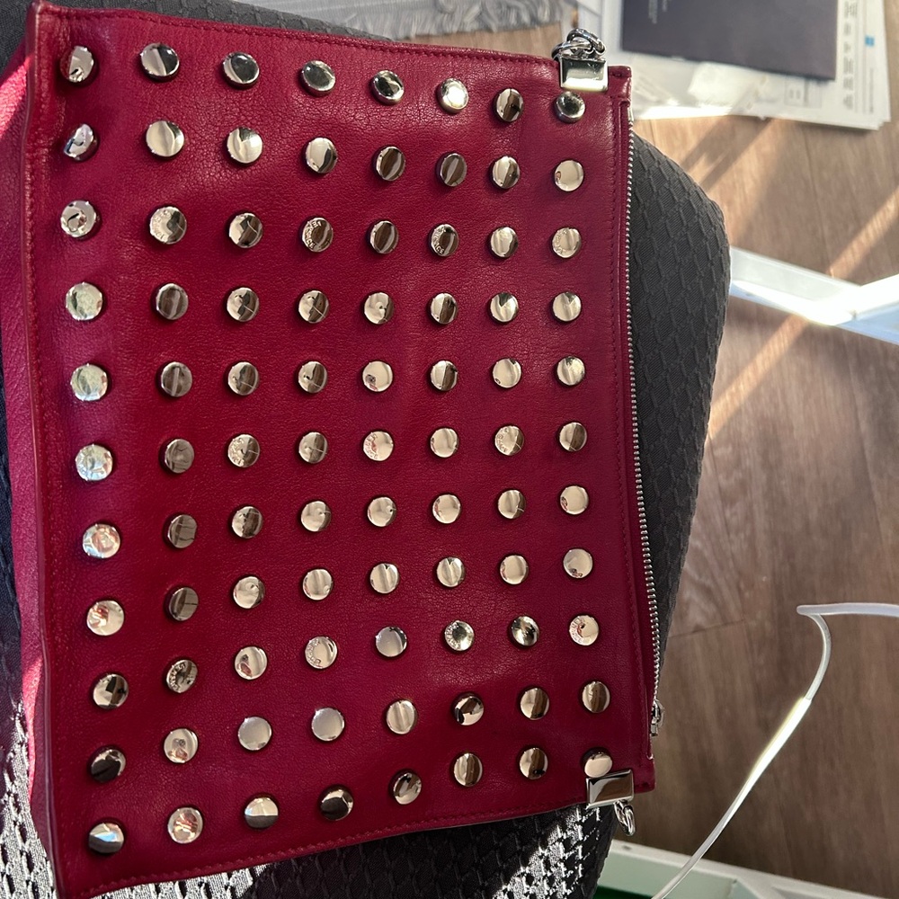 Versace Red Studded Clutch